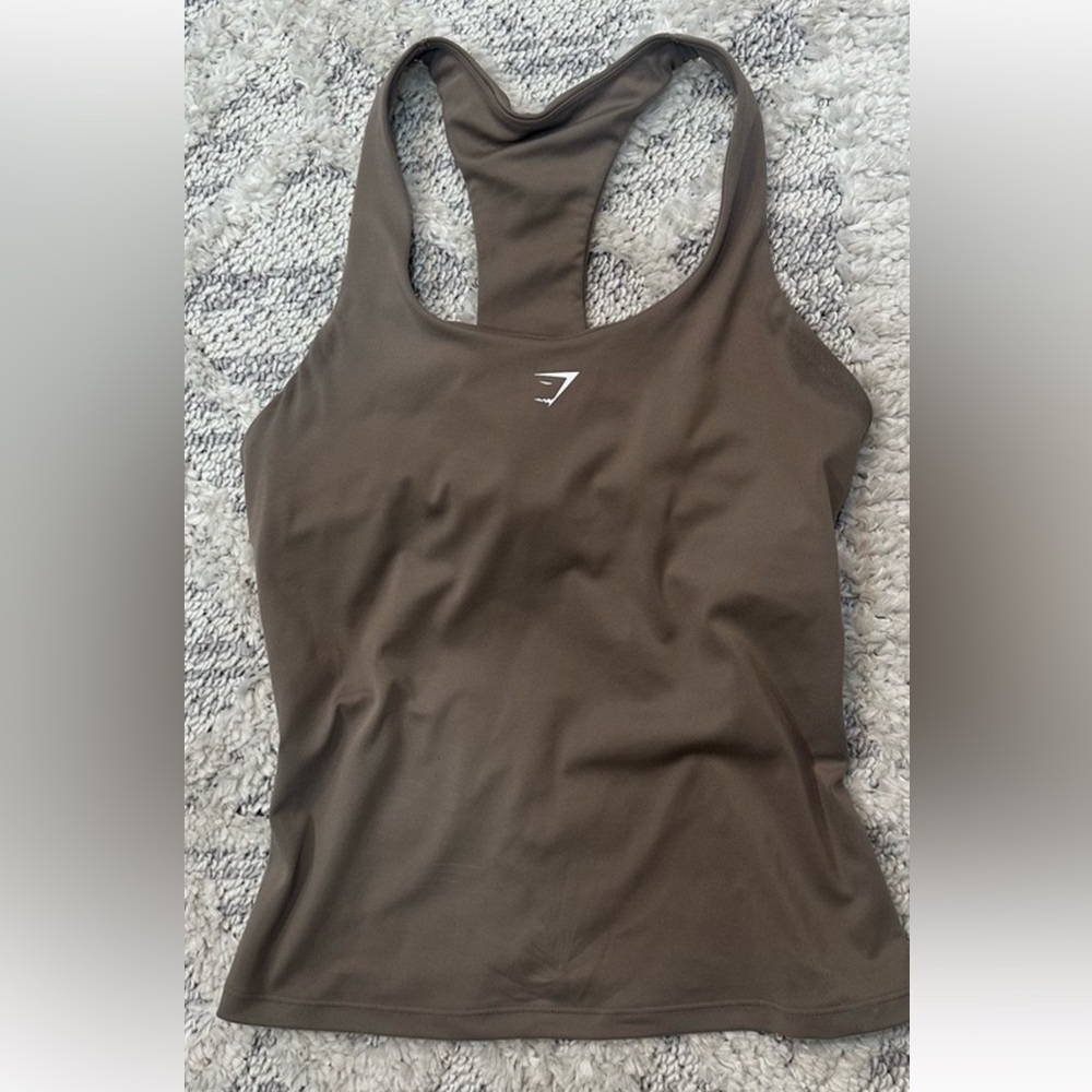 Gymshark Brown Racerback Tank Top with shelf